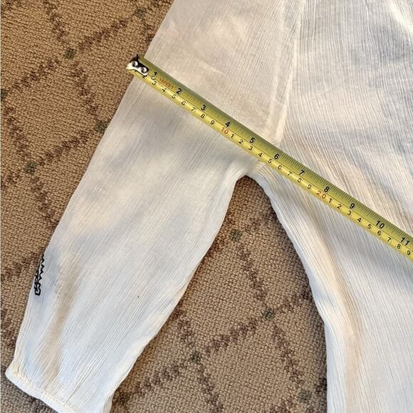 Joie white guazy tunic cover up with blue embroidery detail NWOT XS - Picture 11 of 13